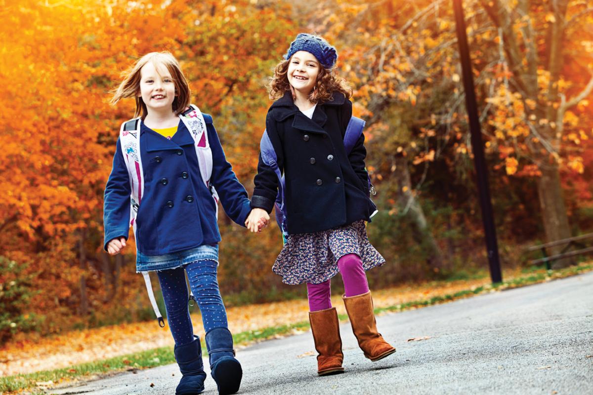 walking to school in Wisconsin