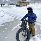 bike in snow